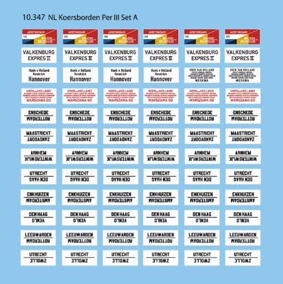 Picture of NL train destination plates per. III set A