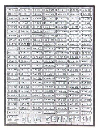 Picture of German license plates set A, 1956-1994