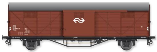 Picture of Dutch box car Hongaar Hbcs 004-4 brown of the NS