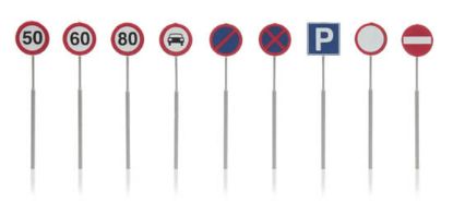 Picture of Dutch traffic signs, 9 pcs