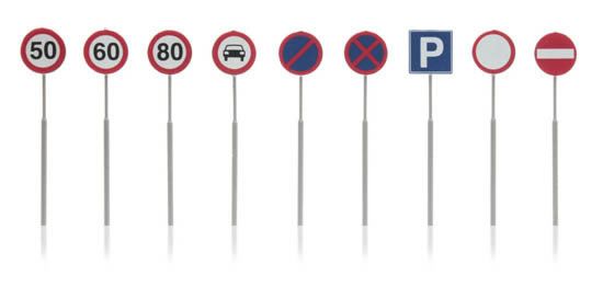 Picture of Dutch traffic signs, 9 pcs