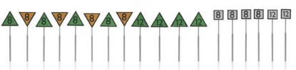 Picture of European railway signs speed (18 pcs)