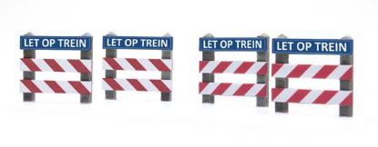 Picture of NL Dutch warning sign railroad crossing ?LET OP?