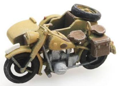 Picture of German WWII BMWR75 + Side Car, yellow