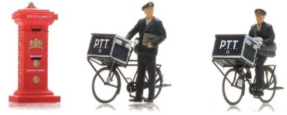 Picture of Postmen on bicycles + post box (2x)