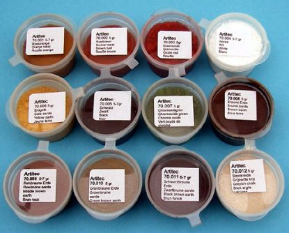 Picture of Set of 12 powders of various colors (weathering powder)