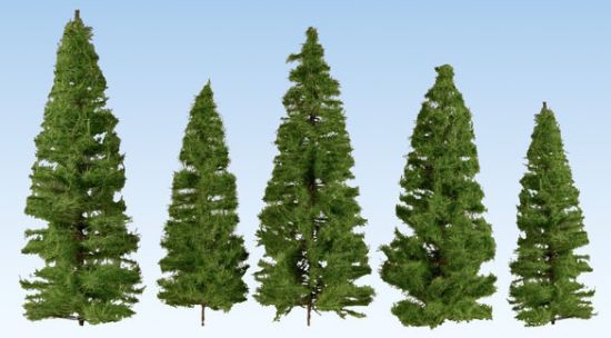 Picture of Fir Trees, dark green, 7 pieces, 7 , 14 cm high