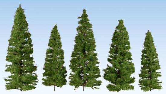 Picture of Fir Trees, dark green, 5 pieces, 14 , 20 cm high