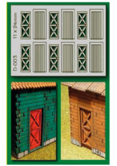 Picture of 6 pcs 11X24mm Cottage Doors HO/OO