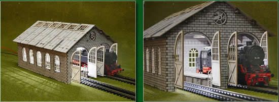 RoCo USA, Inc. HO-OO Double Engine Loco Shed Laser-Cut Kit