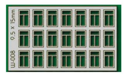 Picture of 21 pcs 9.5X15mm 3 Pane Windows HO/OO