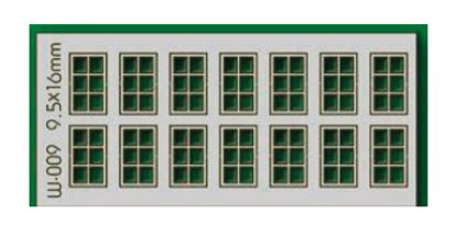 Picture of 14 pcs 9.5X16mm 6 Pane Windows HO/OO