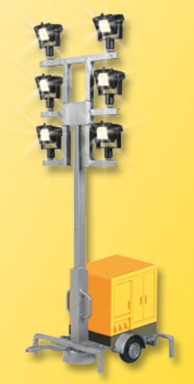 Picture of HO Floodlights on a telescoping tower on trailer with LEDS