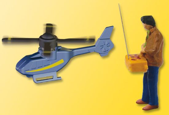 Picture of HO Hobbyist with model RC helicopter  (Action figure)