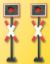 Picture of N Crossing warning sign [2 count]