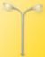 Picture of HO Curved 2-armed street lamp, yellow