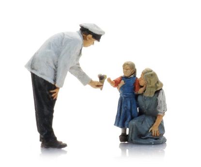 Picture of Ice cream vendor with mother and child (3x)