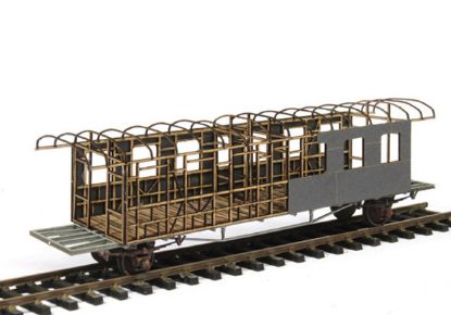 Picture of Passenger car under construction. Stand model without function.