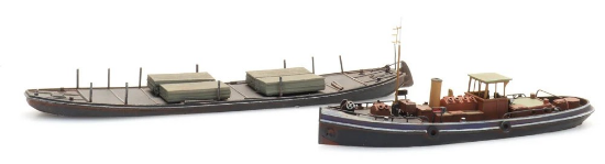 Picture of Canal steamer towing craft and towed barge Kit