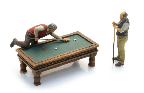 Picture of Billiard table with 2 figures