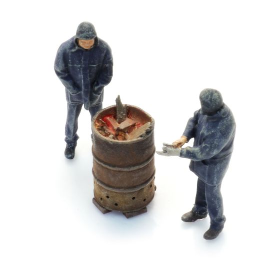 Picture of Trackworkers with burn barrel (2x)