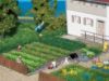 Picture of Flowerbeds, white, red