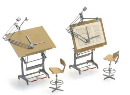 Picture of 2 x Drawing Boards w. Chairs