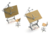Picture of 2 x Drawing Boards w. Chairs