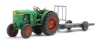 Picture of Deutz D30 orchard tractor with trailer