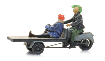 Picture of Three-wheeled moped with punks