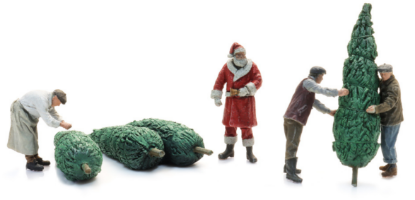 Picture of Santa Claus loading Christmas trees