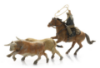 Picture of Cowboy lassoing Longhorns