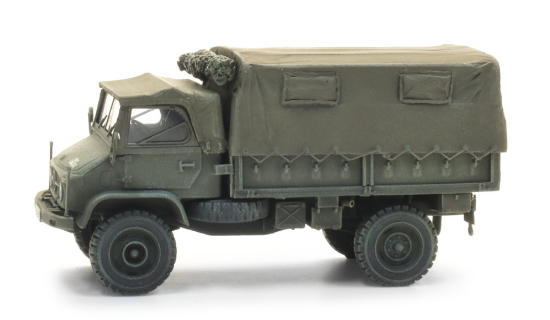 Picture of BRD Unimog 404s Pritsche Plane gelboliv